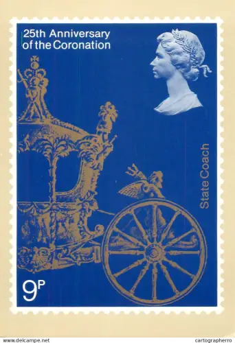 A5422 British stamp designed postcard Jeffery Matthews The Gold State Coach