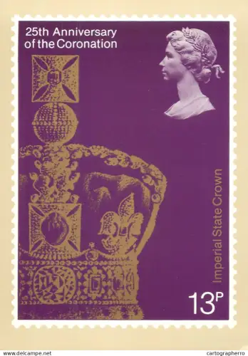 A5422 British stamp designed postcard Jeffery Matthews The Imperial State Crown