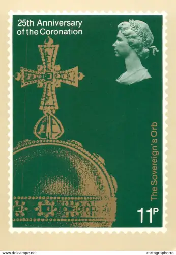 A5422 British stamp designed postcard Jeffery Matthews The sovereign's Orb