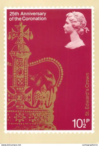 A5422 British stamp designed postcard Jeffery Matthews St Edward's Crown
