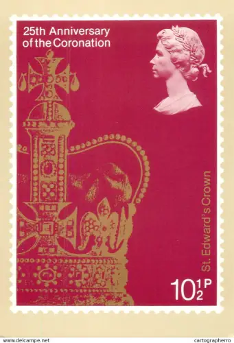 A5422 British stamp designed postcard Jeffery Matthews St Edward's Crown
