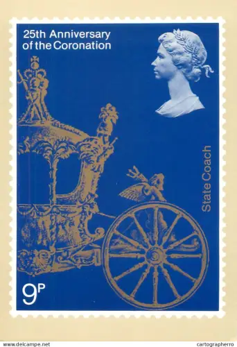 A5422 British stamp designed postcard Jeffery Matthews The Gold State Coach