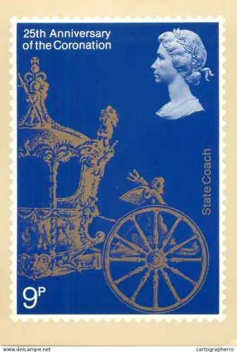 A5422 British stamp designed postcard Jeffery Matthews The Gold State Coach