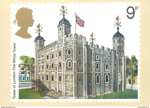 A5422 British stamp designed postcard Ronald Maddox Tower of London The white Tower
