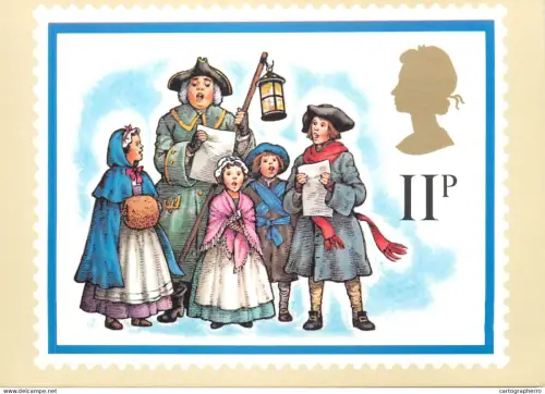 A5422 British stamp designed postcard Faith Jaques Christmas carol