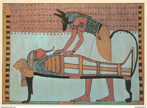 A5564 Paintings Anubis attending the mummy of Sennedjem