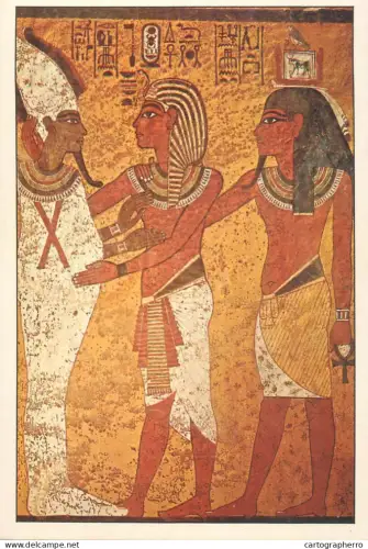 A5564 Paintings The mural "The King Welcomed by Osiris" from the tomb of Tutankhamun (KV62) in the Valley of the Kings,