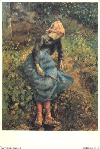 A5563 Paintings Camille Pissarro Young girl with stick