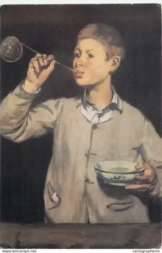 A5563 Paintings MONET Boy blowing bubbles