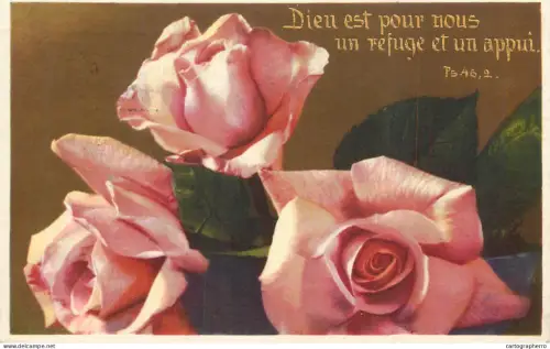 A6232 Roses greetings postcard 1940