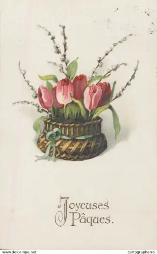 A6232 Joyeuses Paques tulips 1922