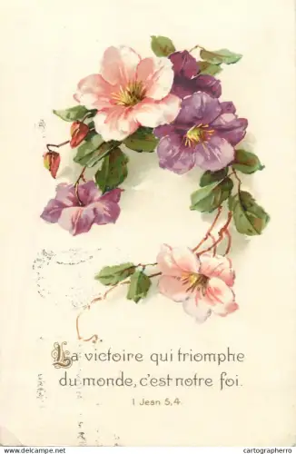 A6232 Floral composition with pink and purple flowers 1932