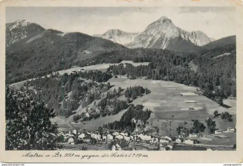 A5835 Austria Matrei am Brenner gegen Serles panorama