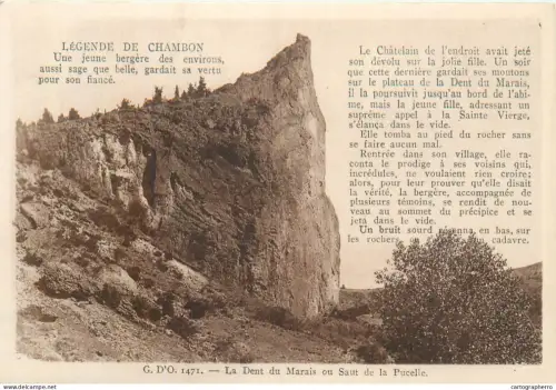 A5835 France La Dent du Maraias ou Saut de la Pucelle Legende du Chambon