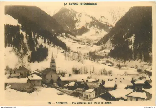 A5835 France La Savoie pittoresque Areches vue generale et le Col de la Bathie