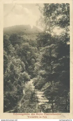 A5834 Germany Erholungsheim des Bayerisches Postverbandes Wasserfalle im Park