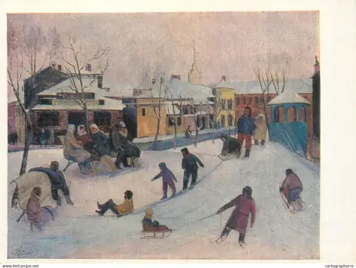A5562 Paintings Frank Glaser On Metrostroyevskaya Street in Moscow