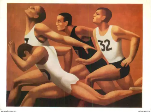 A5562 Paintings Lothar Zitzmann Runner at the tape