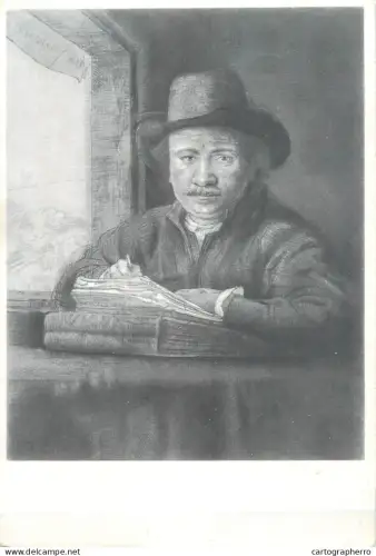 A5561 Paintings REMBRANDT Self-Portrait Drawing at a Window