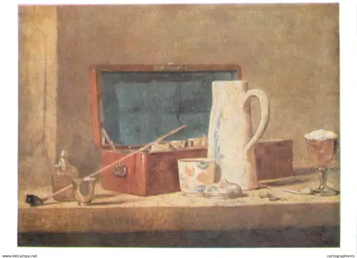 A5561 Paintings Jean-Bapstiste Simeon Chardin Still life with pipes and drinking vessel