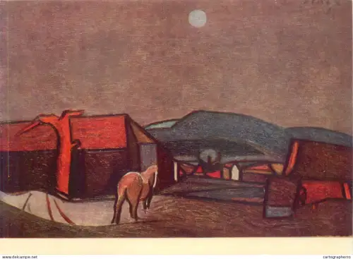 A5561 Paintings Vincent Hloznij Evening barns