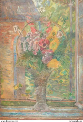 A5559 Paintings Zygmunt Waliszewski Flowers in a basket on the window