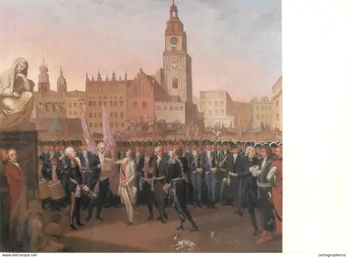 A5559 Paintings Franciszek Smuglewicz The oath by Tadeusz Kościuszko in the Main Market Square in Kraków on 1794