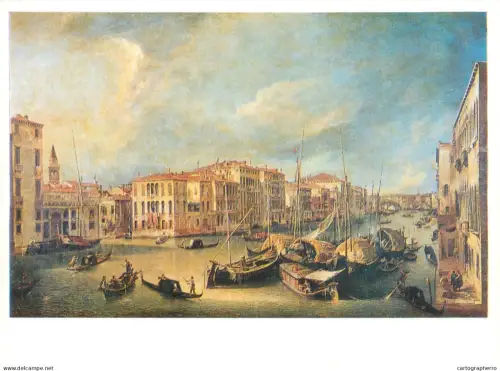 A5559 Paintings Canaletto Giovanni Antonio Canal The Grand Canal looking northeast towards the Rialto Bridge