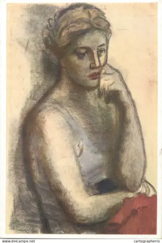 A5559 Paintings Josef Pieper seated girl
