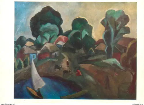 A5559 Paintings Robert Falk Landscape with a sail