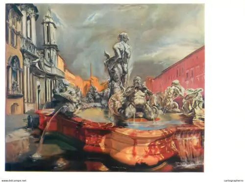 A5558 Paintings Werner Tubke Piazza Navona in Rome
