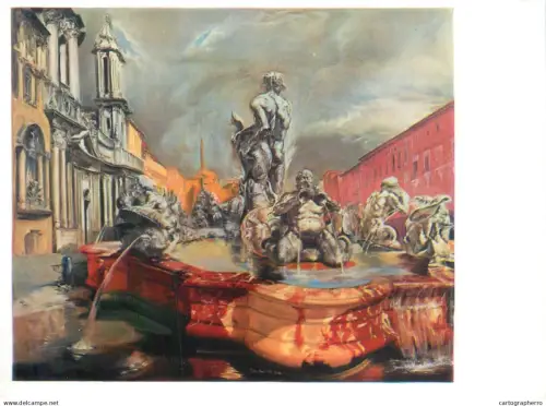 A5558 Paintings Werner Tubke Piazza Navona in Rome