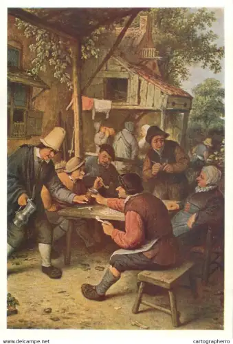 A5558 Paintings Adriaen van Ostade Peasants under a gazebo at a tavern