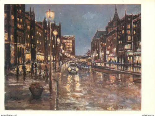 A5558 Paintings Rudolf Poehls long walk in the evening
