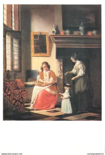 A5557 Paintings Petter der Hooch Teaching a child to walk