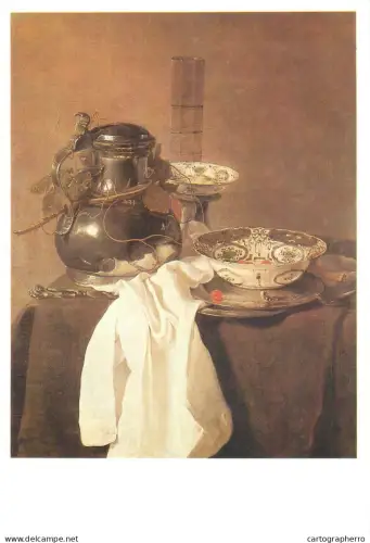 A5557 Paintings Jan Jansz Treck Still Life with a Pewter Flagon and Two Ming Bowls