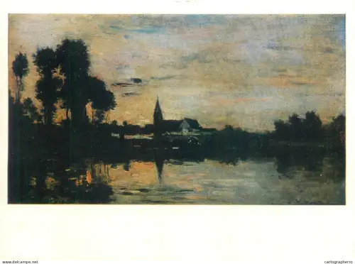 A5557 Paintings Charles-François Daubigny Bridge over the Yonne (Evening)