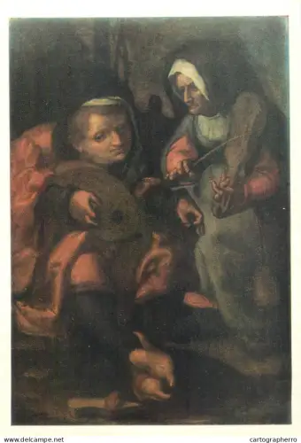 A5557 Paintings Lucas van Leyden - Musicians: An old man and an old woman