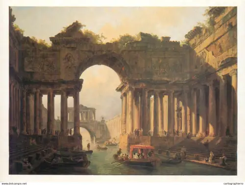 A5557 Paintings Hubert Robert - Architectural Landscape with a Canal