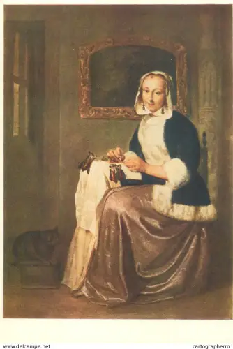 A5557 Paintings Gabriel Metsu The Lacemaker