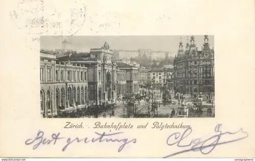 A6234 Zürich Bahnhofplatz  und Polytechnikum 1909