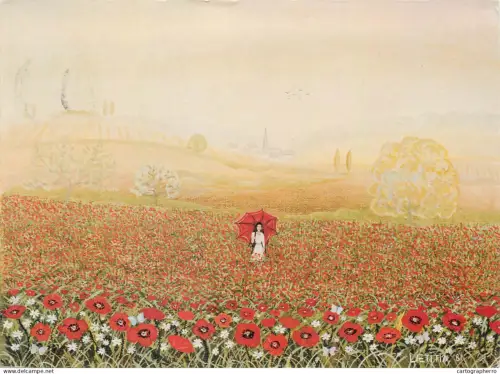 A5531 Paintings Yarn with poppies
