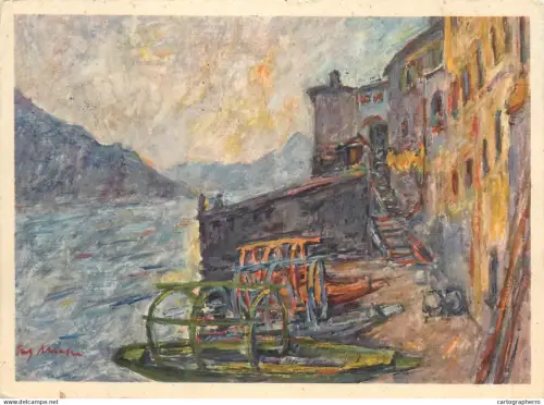 A5531 Paintings Gandria on the shores of Lake Lugano