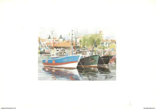 A5518 Paintings  Dominique Bruyant The port Saint-Jean-de-Luz