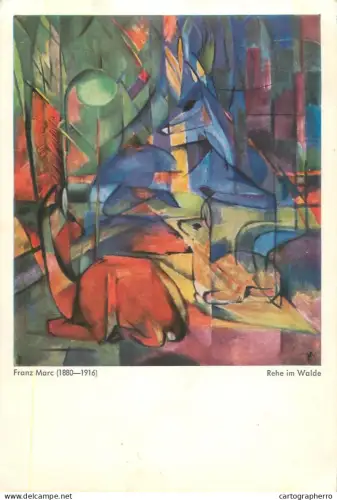 A5518 Paintings Franz Marc "deer in the forest II" 1914
