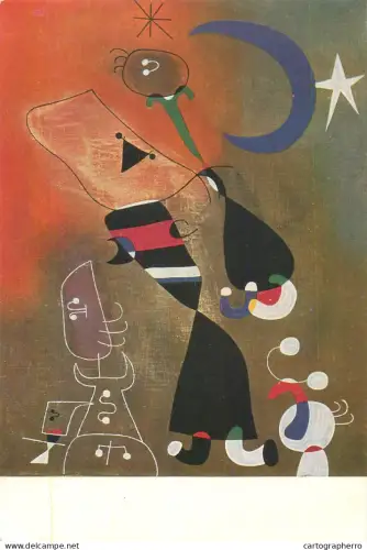 A5518 Paintings Joan MIRO women and bird in the moonlight