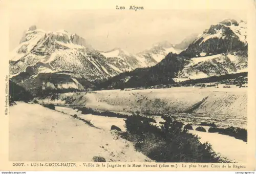 A5834 France Les Alps Lus la Croix Haute (Drome) Vallee de la Jargatte et le Mont Ferrand