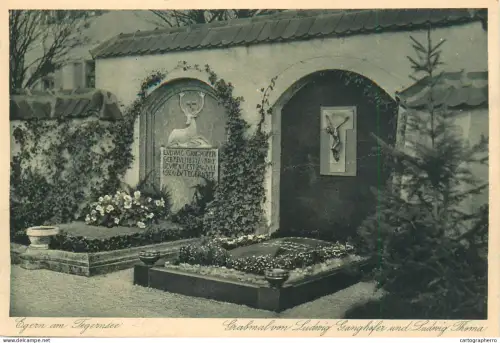 A5833 Germany Egern am Tegernsee Grave of German writers Ludwig Ganghofer și Ludwig Thoma