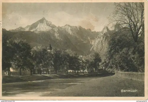 A5832 Germany Garmisch Blick auf die Loisach u. Zugspitze