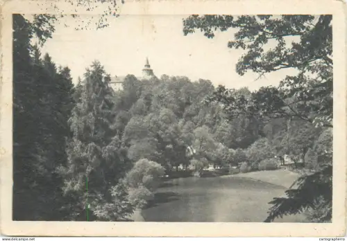 A5832 Germany river scenery and castle place to identify vintage postcard